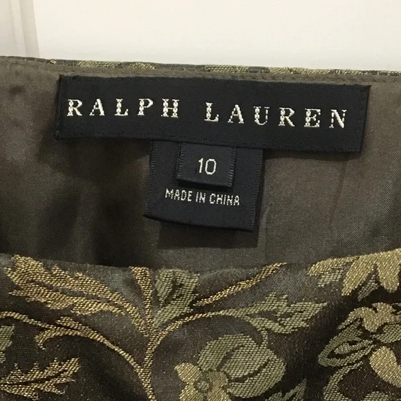 Ralph Lauren black label bustier in olive pattern silk - Picture 5 of 8